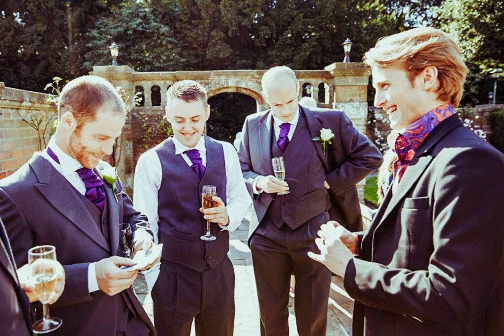 wedding-gallery-wide-02 Wedding magician entertaining the groomsmen and best man
