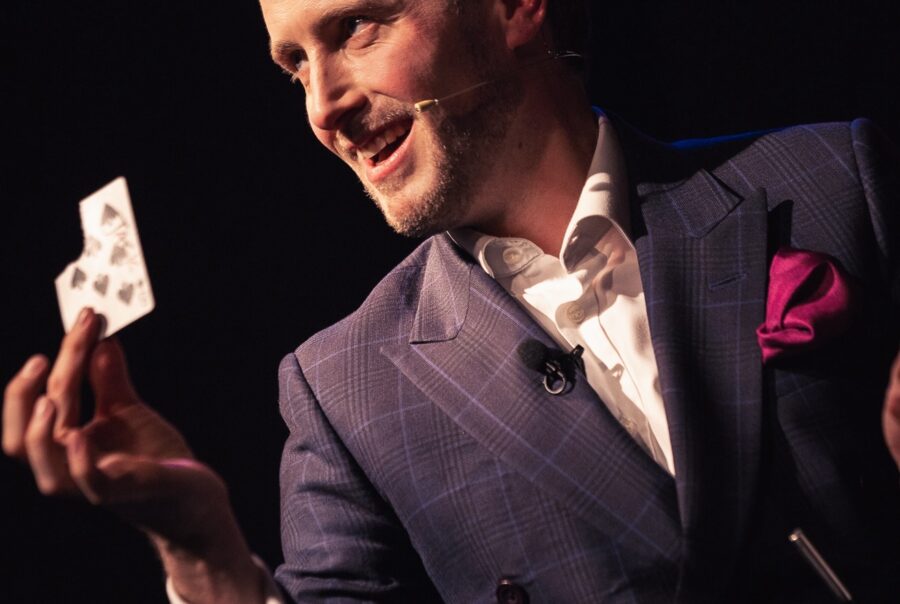 lives shows - Chris performing the finale to his card trick