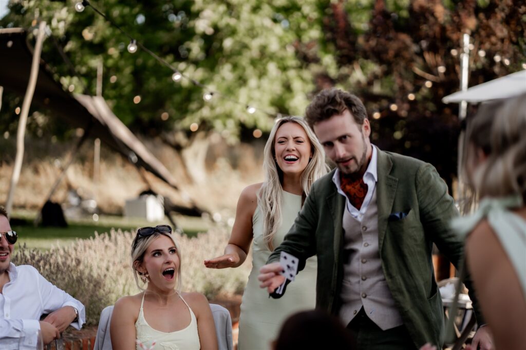 Guests in that "Wow moment" watching Chris Dodd's wedding magic.